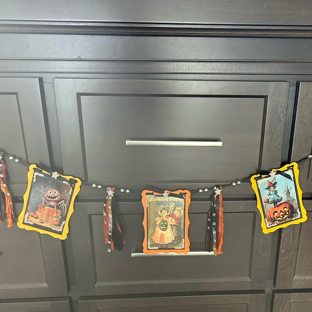 Halloween postcard Holiday garland